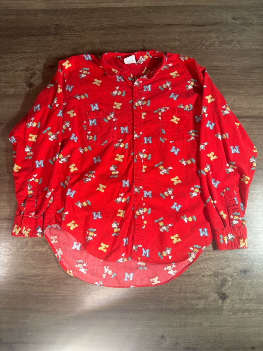 Vintage Mickey & Co By JG Hook Long Sleeve Button Down Mickey Mouse Shirt XL